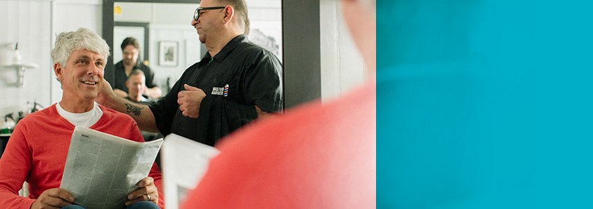 Man reading newspaper